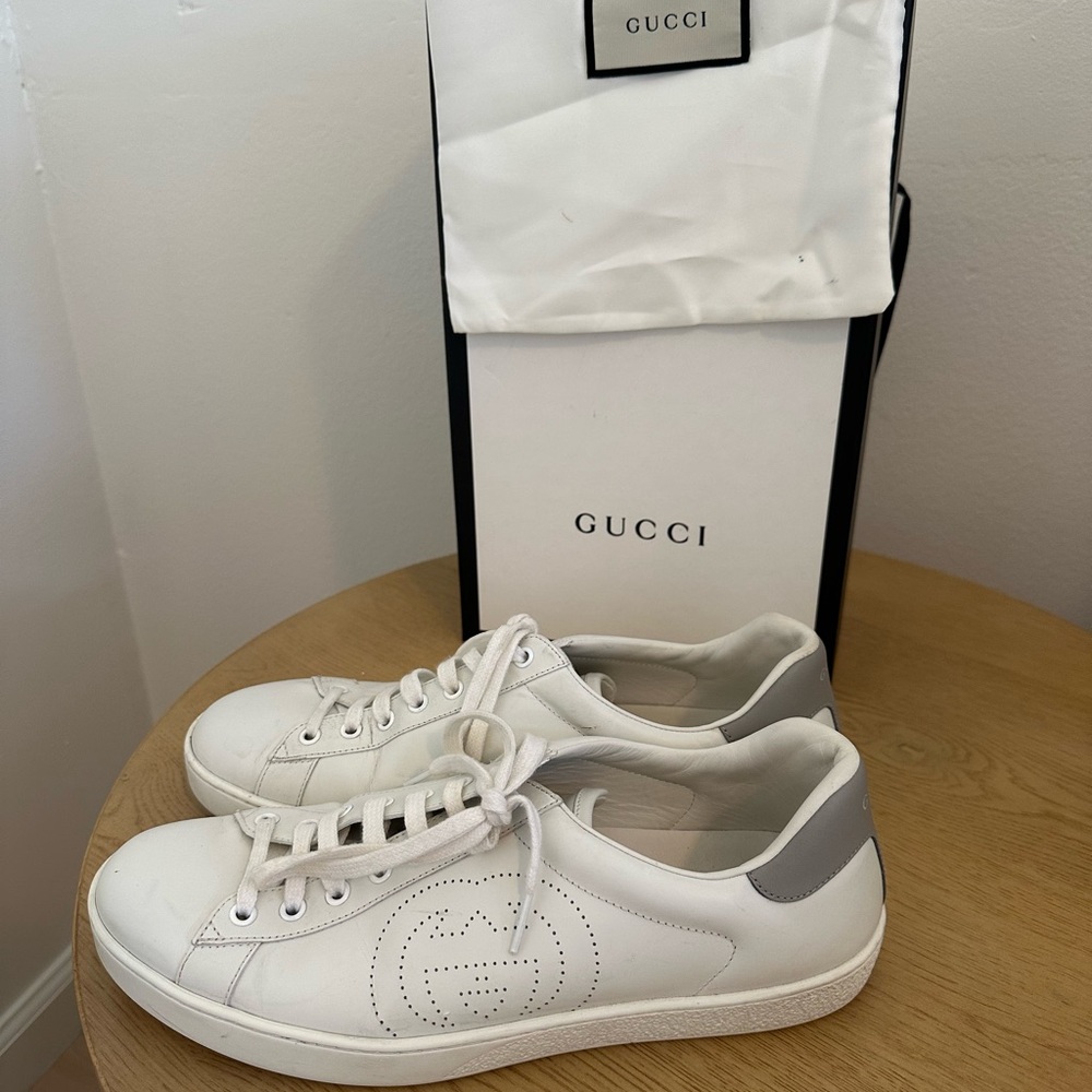 Gucci Men's White Leather Sneakers